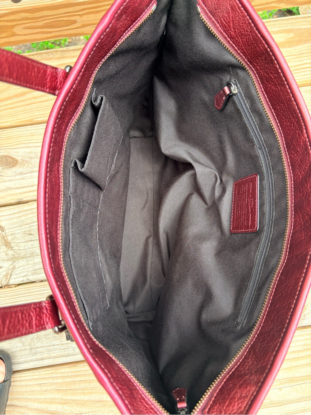 Large Coach Metallic Tote - Picture 3 of 11